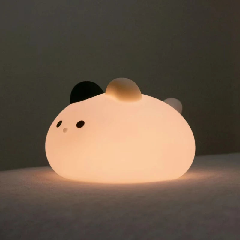 Lucky Cat Silicone Night Light, Bedroom Bedside Companion Sleep Light, 2Level Adjustable Brightness, Birthday, And New Year Gift